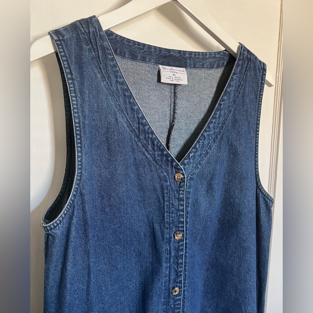 Petite Long Denim Button Down Dress